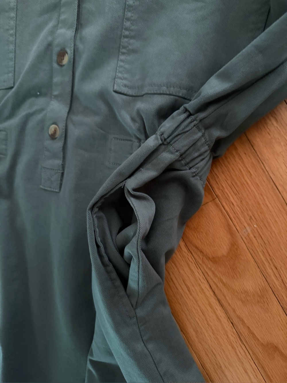LOFT NWT❗️Collar Sage Green Button-Front Shirt Dress - Picture 3 of 8